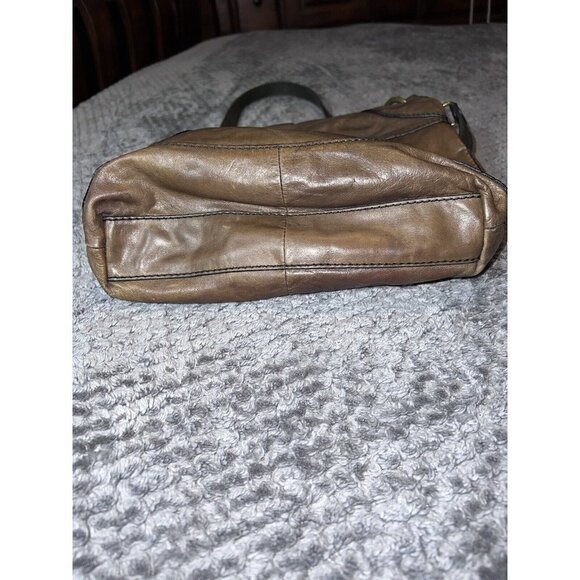 FOSSIL Brown Distressed Leather Large Crossbody Folding Handbag - Picture 9 of 16
